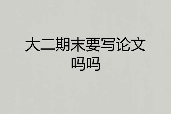 大二期末要写论文吗吗