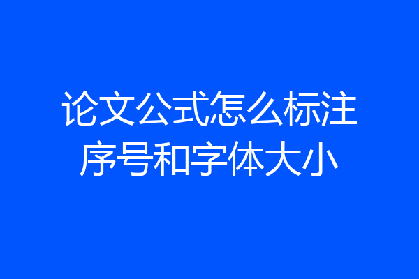 论文公式怎么标注序号和字体大小