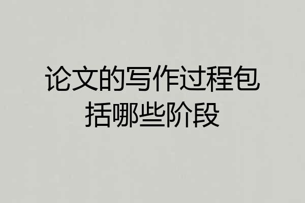 论文的写作过程包括哪些阶段