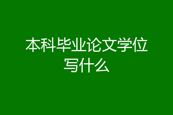 本科毕业论文学位写什么