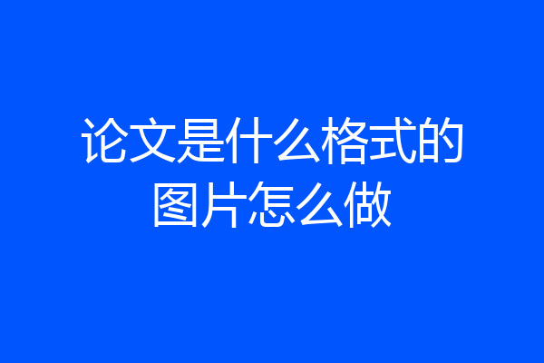 论文是什么格式的图片怎么做