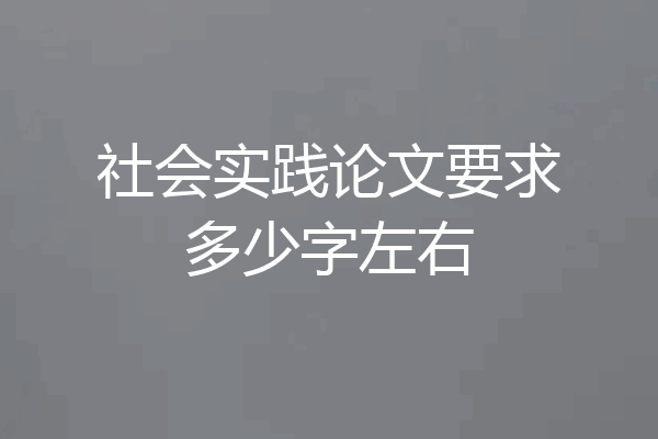 社会实践论文要求多少字左右