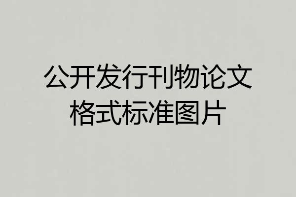 公开发行刊物论文格式标准图片