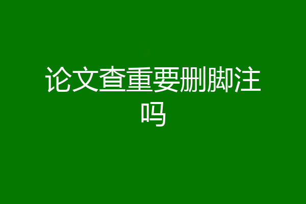 论文查重要删脚注吗