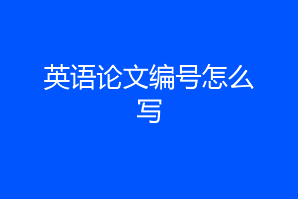 英语论文编号怎么写