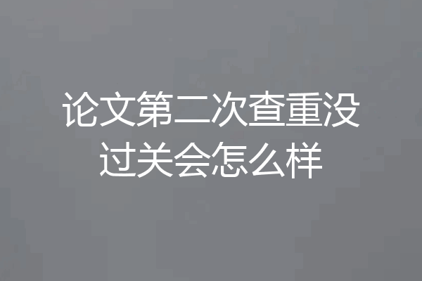 论文第二次查重没过关会怎么样