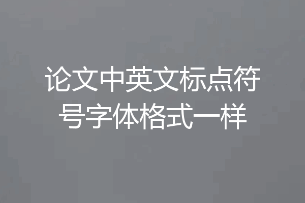 论文中英文标点符号字体格式一样