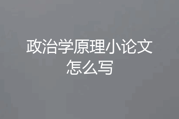 政治学原理小论文怎么写