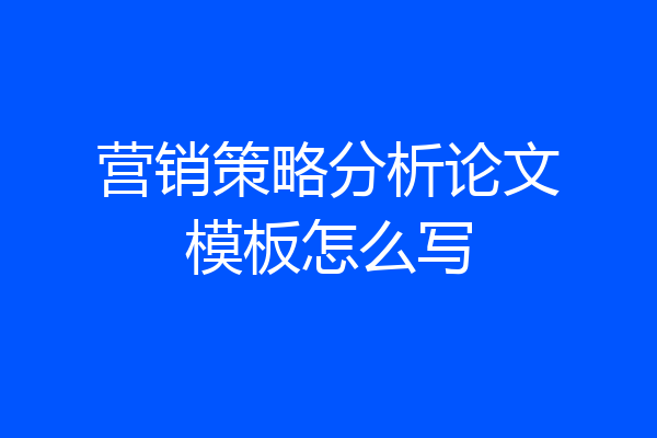 营销策略分析论文模板怎么写