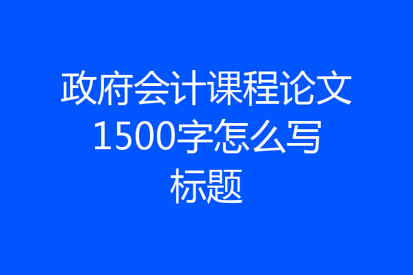 政府会计课程论文1500字怎么写标题