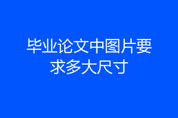 毕业论文中图片要求多大尺寸