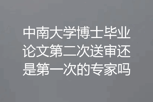 中南大学博士毕业论文第二次送审还是第一次的专家吗