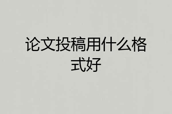 论文投稿用什么格式好