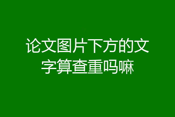 论文图片下方的文字算查重吗嘛