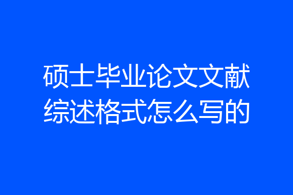 硕士毕业论文文献综述格式怎么写的