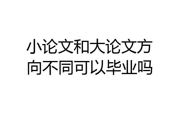 小论文和大论文方向不同可以毕业吗