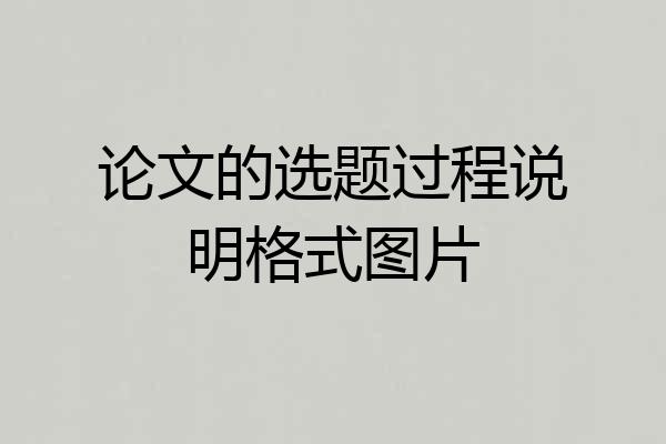 论文的选题过程说明格式图片