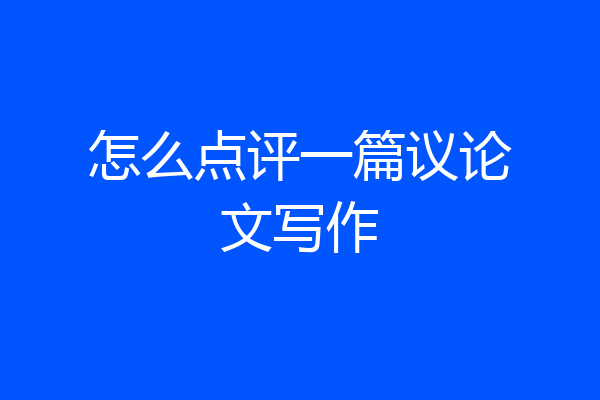 怎么点评一篇议论文写作