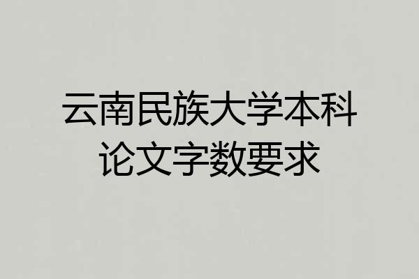 云南民族大学本科论文字数要求