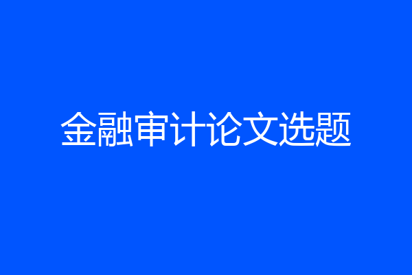 金融审计论文选题