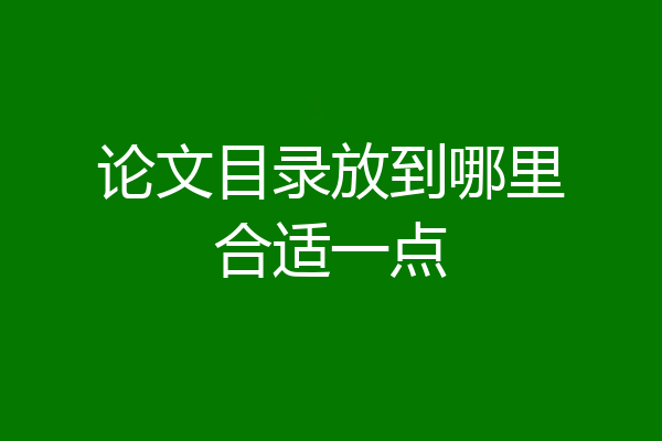 论文目录放到哪里合适一点