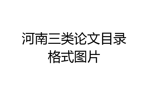 河南三类论文目录格式图片
