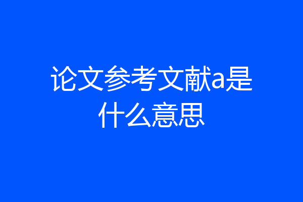 论文参考文献a是什么意思
