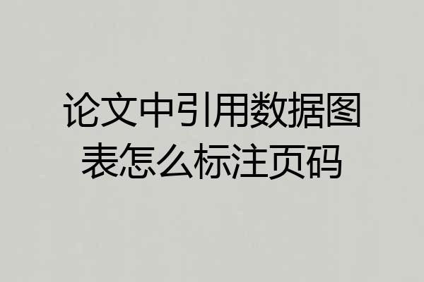 论文中引用数据图表怎么标注页码