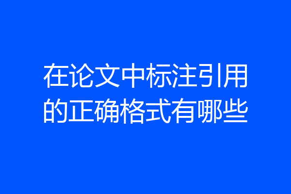 在论文中标注引用的正确格式有哪些