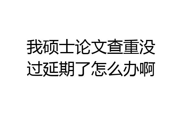 我硕士论文查重没过延期了怎么办啊