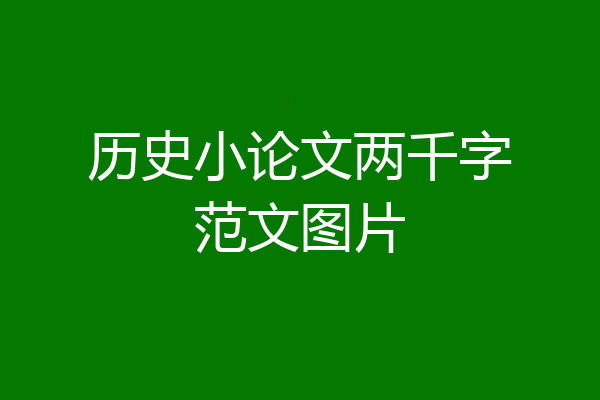 历史小论文两千字范文图片