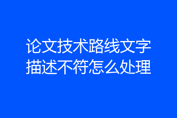 论文技术路线文字描述不符怎么处理