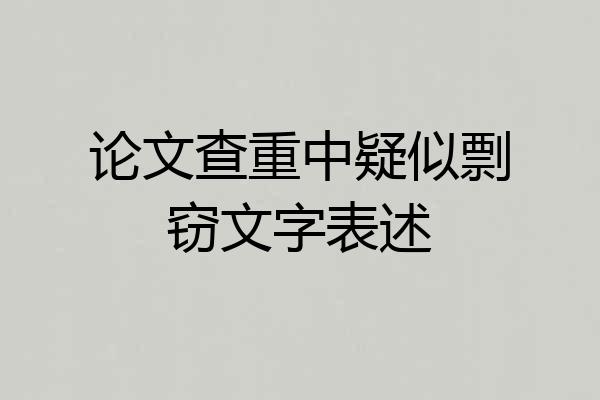 论文查重中疑似剽窃文字表述