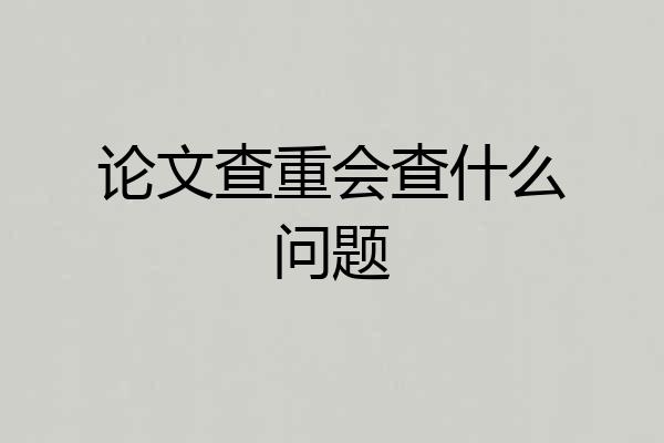 论文查重会查什么问题