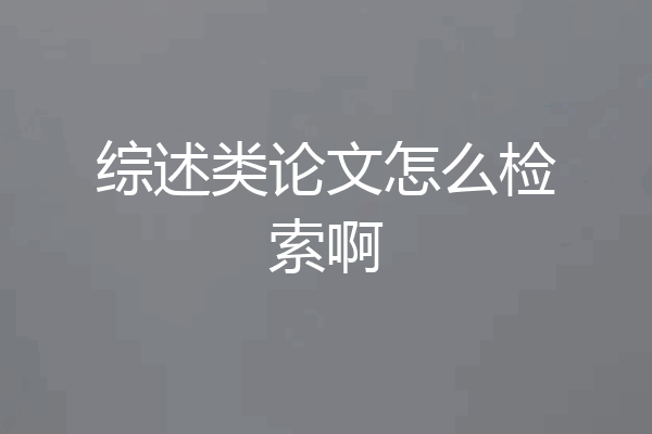 综述类论文怎么检索啊