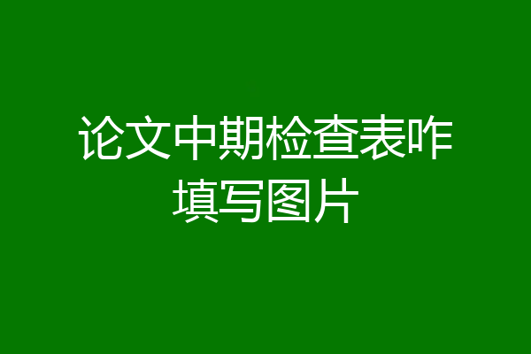 论文中期检查表咋填写图片