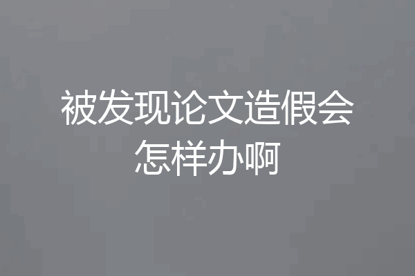 被发现论文造假会怎样办啊