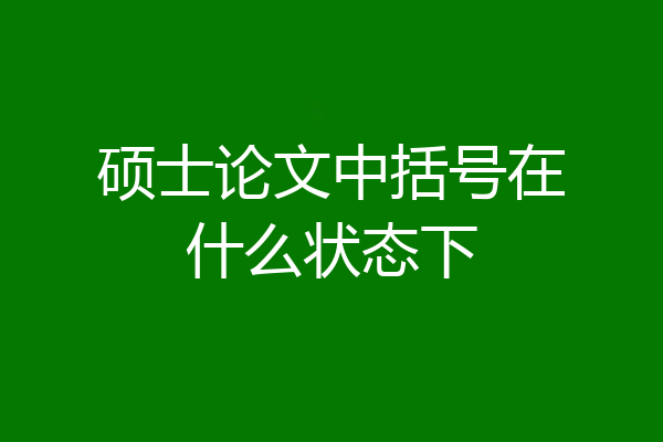 硕士论文中括号在什么状态下