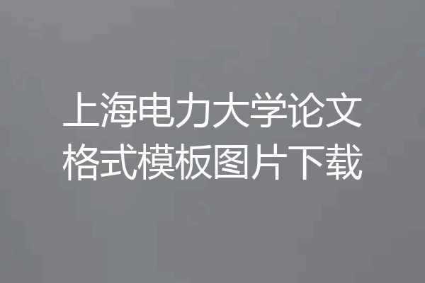上海电力大学论文格式模板图片下载