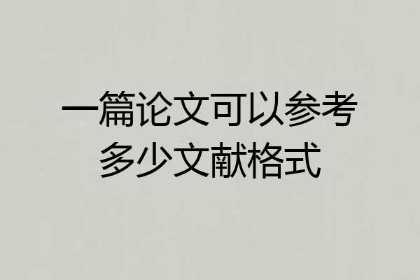 一篇论文可以参考多少文献格式