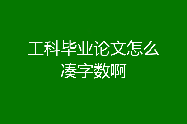 工科毕业论文怎么凑字数啊