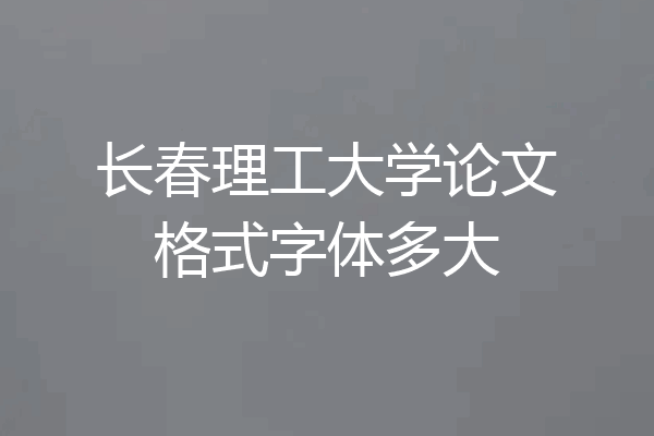 长春理工大学论文格式字体多大