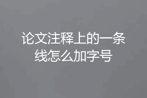 论文注释上的一条线怎么加字号