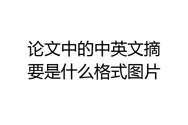 论文中的中英文摘要是什么格式图片