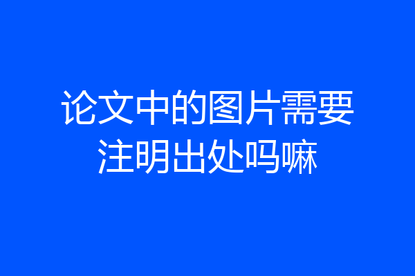 论文中的图片需要注明出处吗嘛