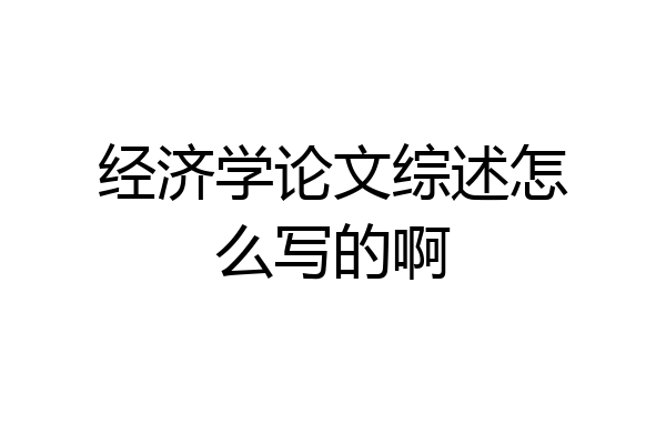 经济学论文综述怎么写的啊