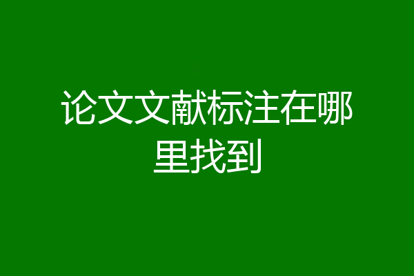 论文文献标注在哪里找到