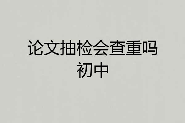 论文抽检会查重吗初中