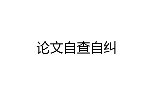 论文自查自纠