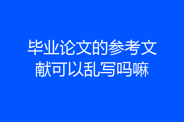 毕业论文的参考文献可以乱写吗嘛